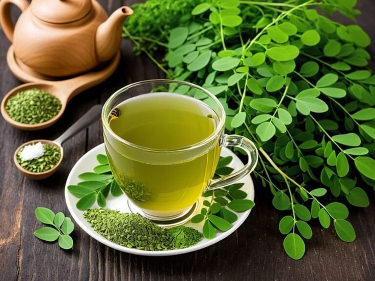 Pure organic moringa powder finely ground natural superfood